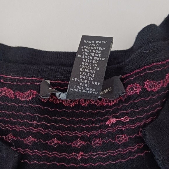 INC International Concepts Women's Black/Pink  Botanica Cardigan Size Small - Picture 4 of 12